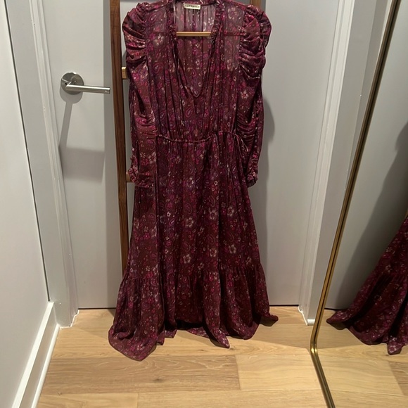 Ulla Johnson Floral Midi Dress in Purple - Picture 6 of 13